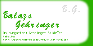 balazs gehringer business card